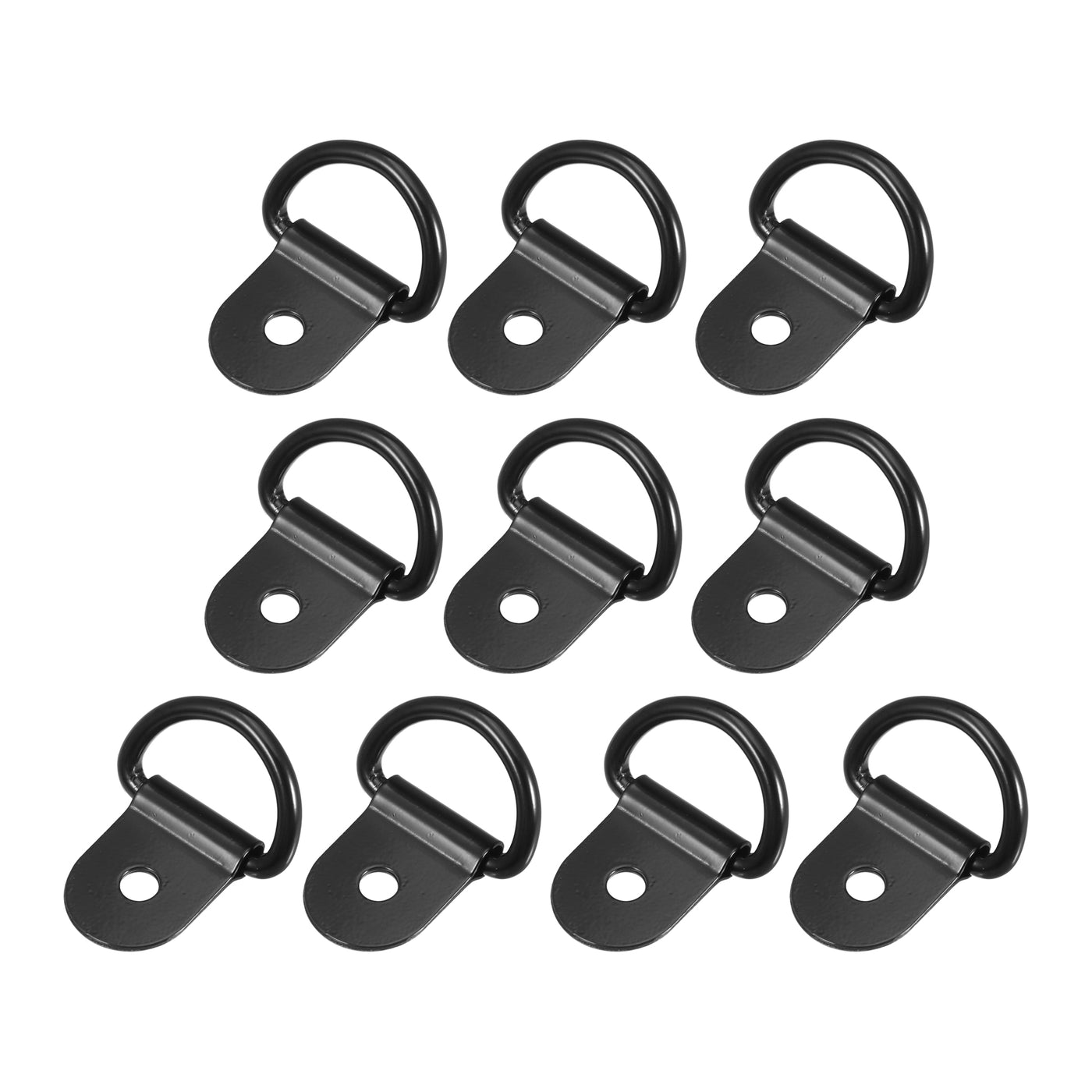 X AUTOHAUX 10pcs D Ring Tie Down Anchor 3mm Diameter D Rings Anchor Lashing Ring for Trailer Truck Boat RV ATV SUV Vehicle Cars Black