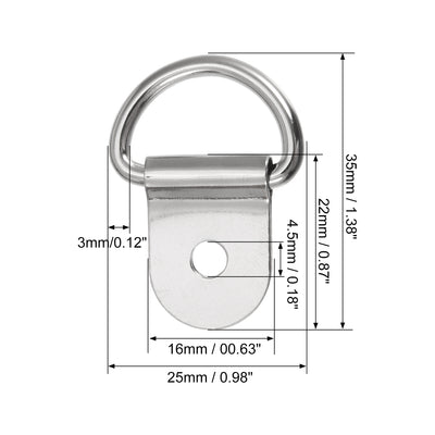 Harfington Zurrösen D Ringe Aufbauring Zurröse Zuranker 3 mm Durchmesser Anker-Zurrring für Anhänger, LKW, Boot, Wohnmobil, ATV, SUV, Fahrzeuge, Auto, Silber Ton 4 Stück