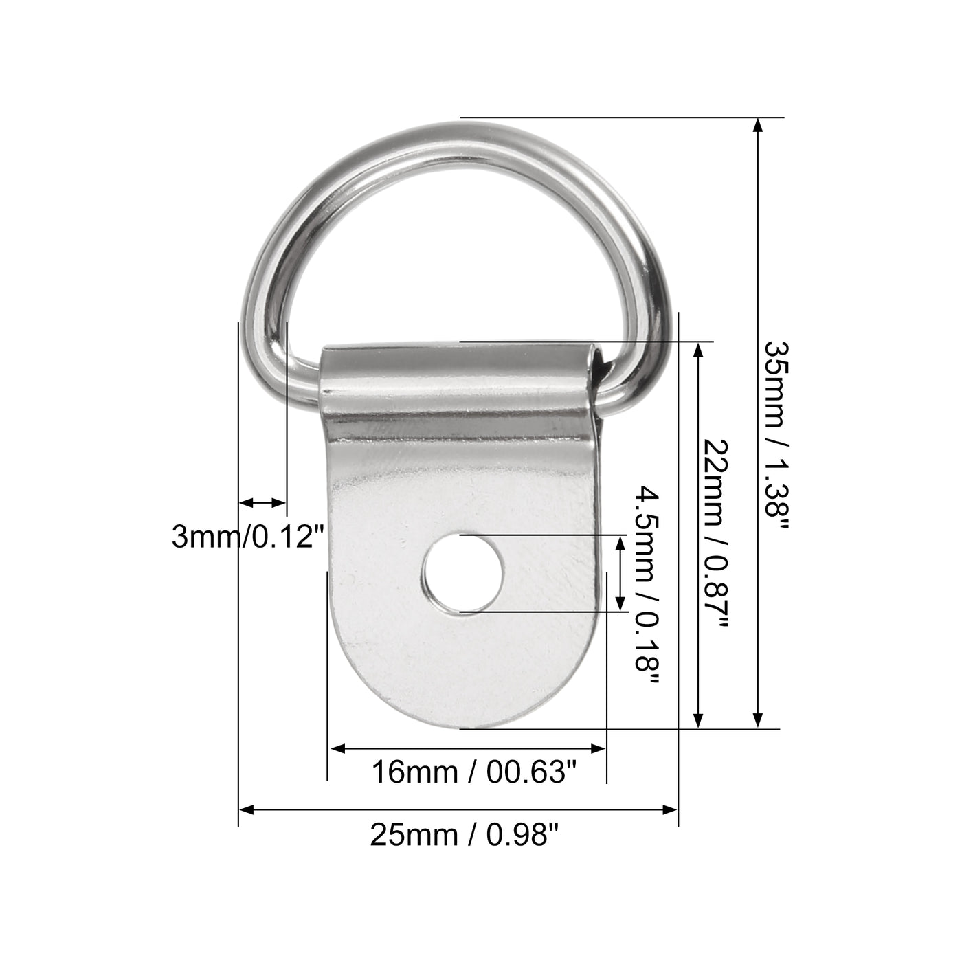 X AUTOHAUX 6pcs D Ring Tie Down Anchor 3mm Diameter D Rings Anchor Lashing Ring for Trailer Truck Boat RV ATV SUV Vehicle Cars Silver Tone