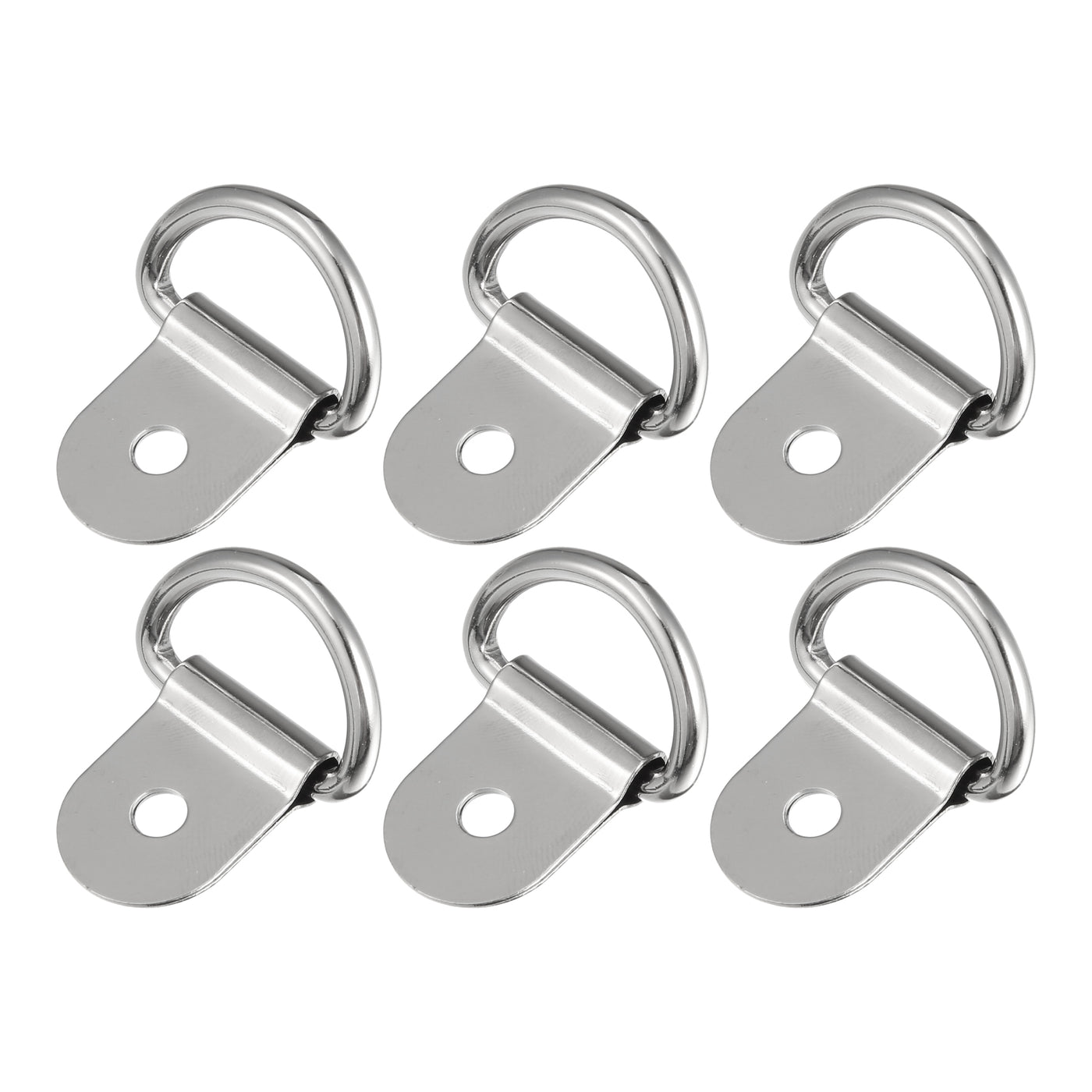 X AUTOHAUX 6pcs D Ring Tie Down Anchor 3mm Diameter D Rings Anchor Lashing Ring for Trailer Truck Boat RV ATV SUV Vehicle Cars Silver Tone