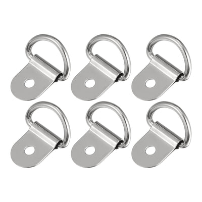 Harfington 6pcs D Ring Tie Down Anchor 3mm Diameter D Rings Anchor Lashing Ring for Trailer Truck Boat RV ATV SUV Vehicle Cars Silver Tone