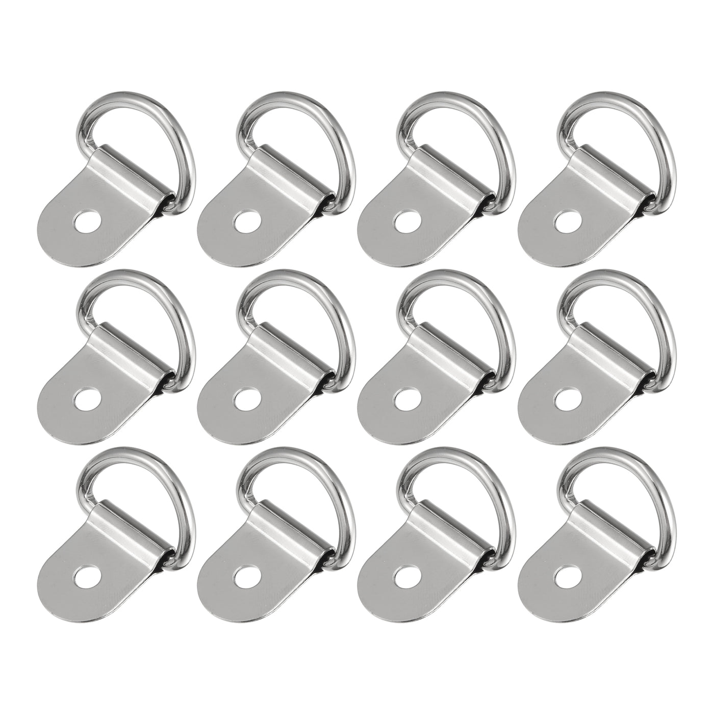 X AUTOHAUX 12pcs D Ring Tie Down Anchor 3mm Diameter D Rings Anchor Lashing Ring for Trailer Truck Boat RV ATV SUV Vehicle Cars Silver Tone