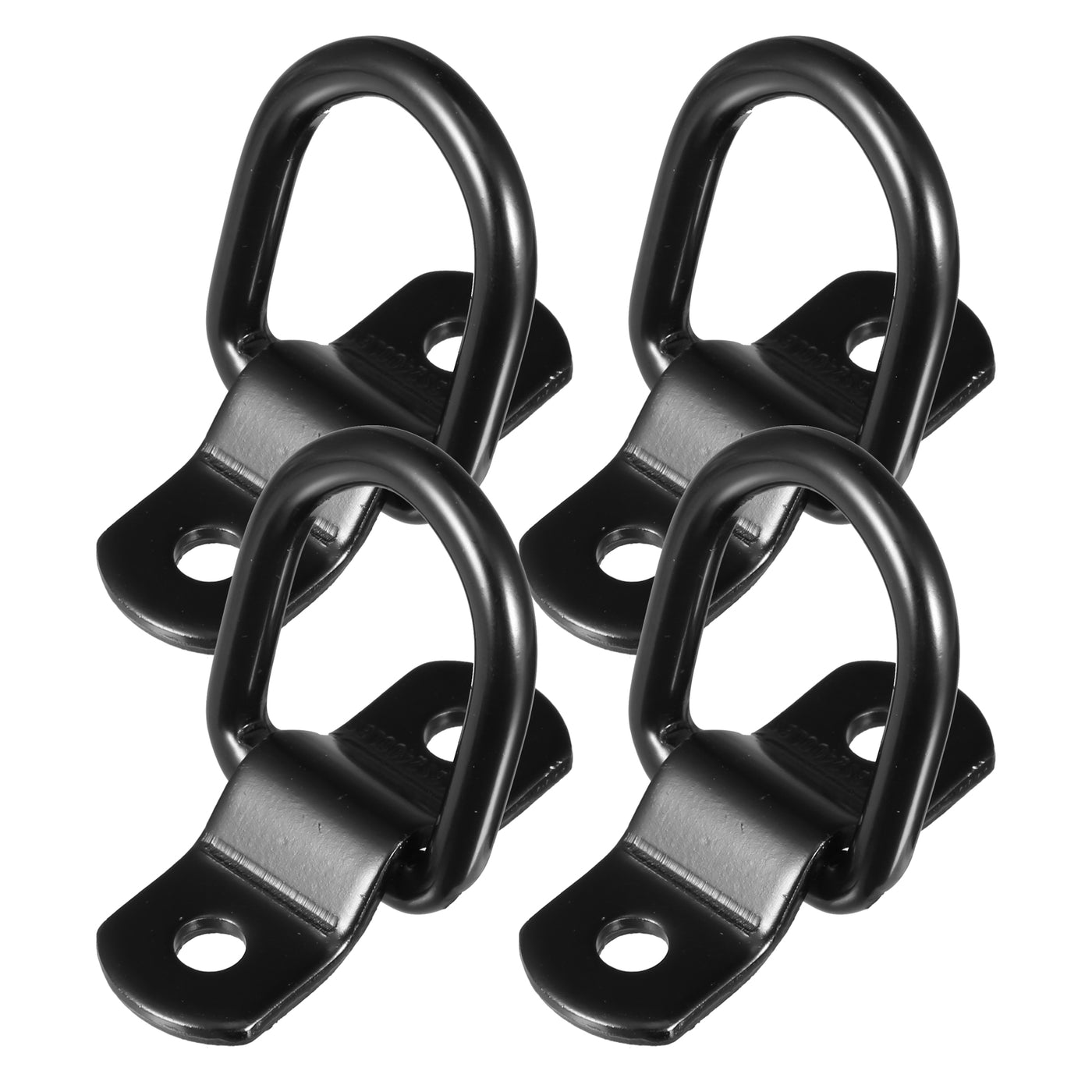 X AUTOHAUX 4pcs D Ring Tie Down Anchor 1/4" Diameter D Rings Anchor Lashing Ring for Trailer Truck Boat RV ATV SUV Vehicle Cars Black