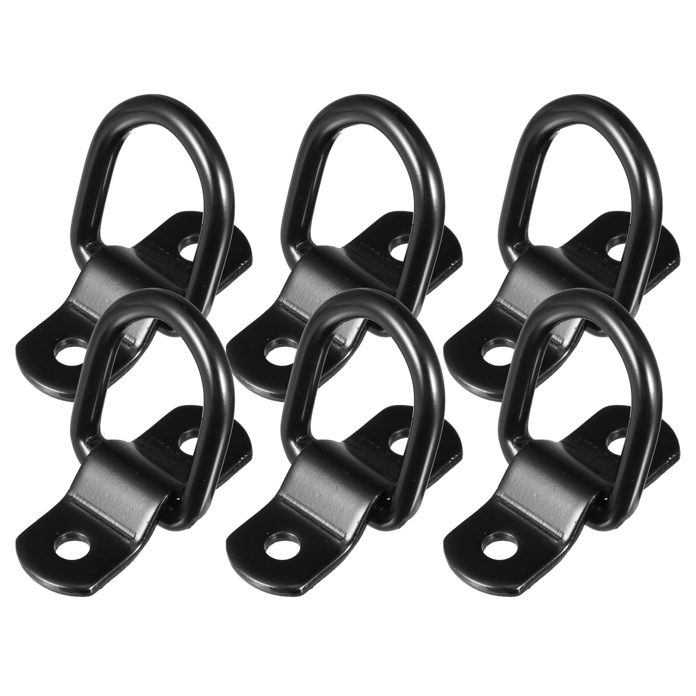 X AUTOHAUX 6pcs D Ring Tie Down Anchor 1/4" Diameter D Rings Anchor Lashing Ring for Trailer Truck Boat RV ATV SUV Vehicle Cars Black