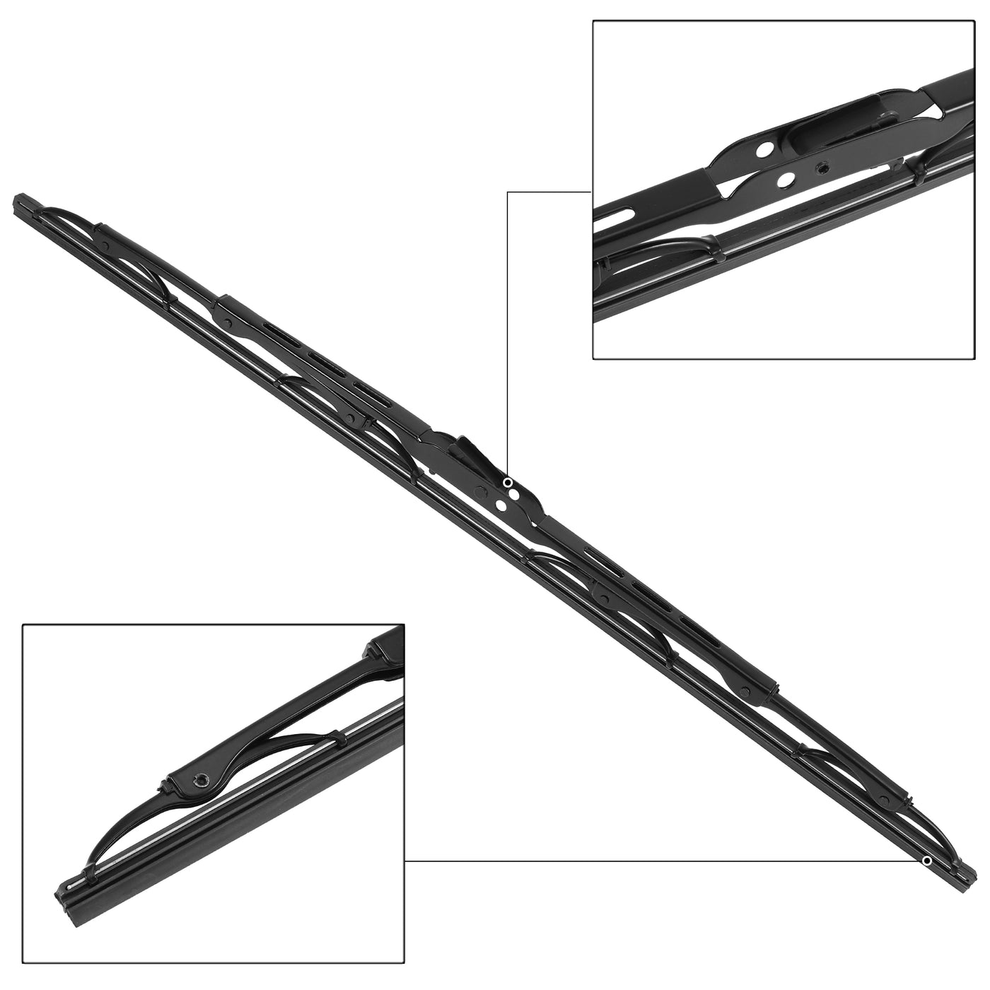 X AUTOHAUX 1 Pair 21''Front Windshield Wiper Blades Set Frame Windshield Wiper Blades Fit for U/J Hook 9x3 and 9x4 Wiper Arm