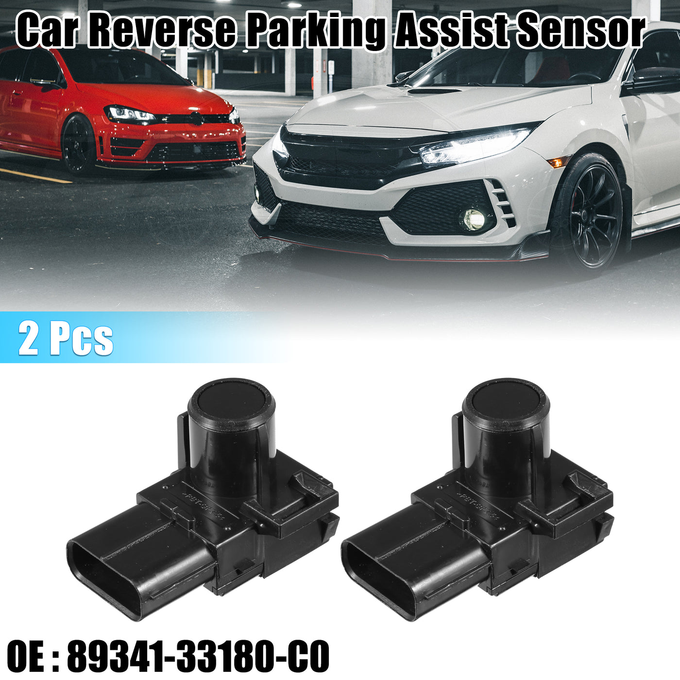 X AUTOHAUX 2 Pcs Car Bumper PDC Reverse Parking Assist Sensor for Toyota Tundra 2007-2014 89341-33180-C0