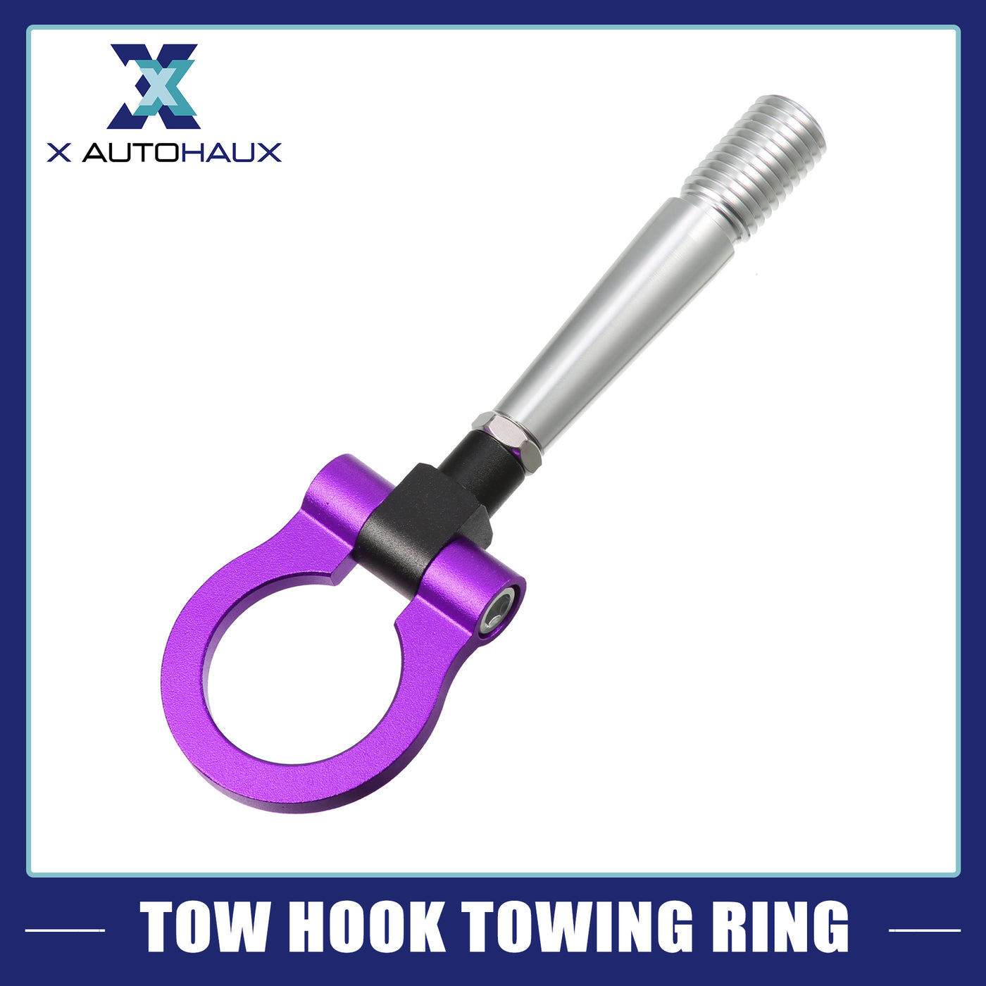 X AUTOHAUX Purple Aluminum Alloy Round Front Rear Bumper Trailer Ring Eye Towing Tow Hook Screw for Nissan GTR R35 2009-up