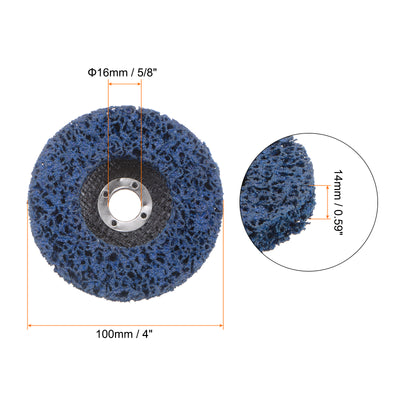 Harfington 2pcs Strip Wheel Stripping Wheels 4"x5/8" for Angle Grinder Blue