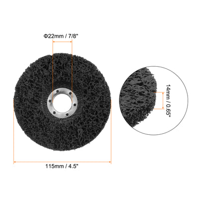 Harfington Strip Wheel Stripping Wheels 4.5"x7/8" for Angle Grinder Black