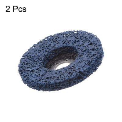 Harfington 2pcs Strip Wheel Stripping Wheels 4.5"x7/8" for Angle Grinder Blue