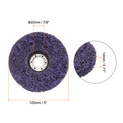 Harfington 2pcs Strip Wheel Stripping Wheels 5"x7/8" for Angle Grinder Purple