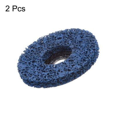 Harfington 2pcs Strip Wheel Stripping Wheels 5"x7/8" for Angle Grinder Blue