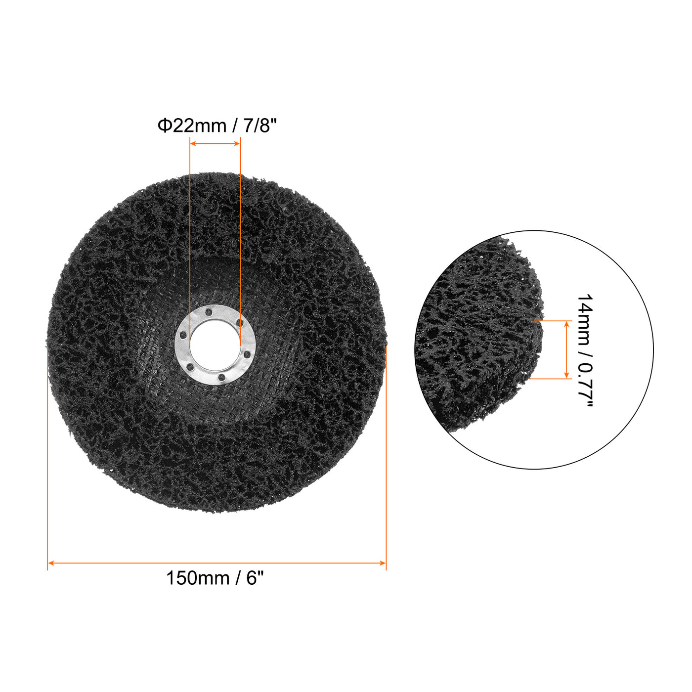 Harfington Strip Wheel Stripping Wheels 6"x7/8" for Angle Grinder Black