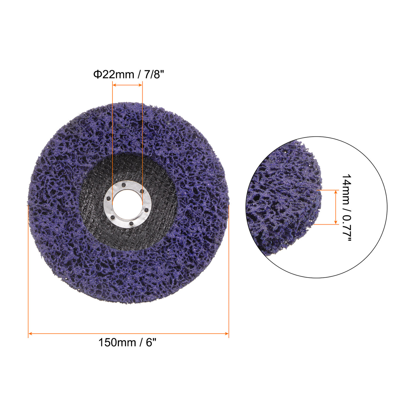 Harfington Strip Wheel Stripping Wheels 6"x7/8" for Angle Grinder Purple