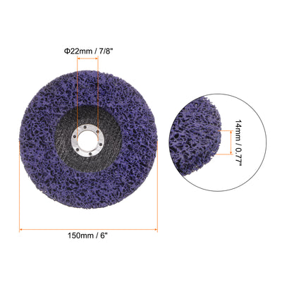 Harfington 2pcs Strip Wheel Stripping Wheels 6"x7/8" for Angle Grinder Purple