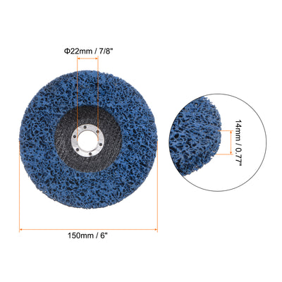 Harfington Strip Wheel Stripping Wheels 6"x7/8" for Angle Grinder Blue