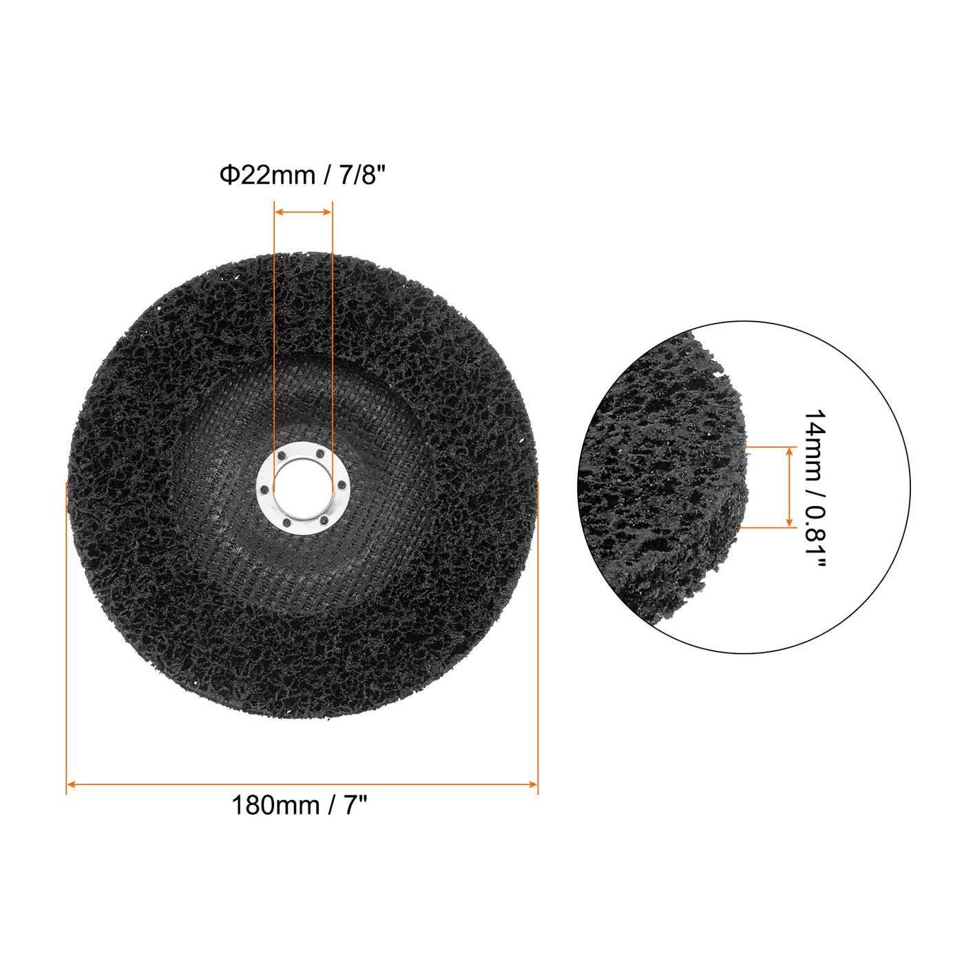 Harfington Strip Wheel Stripping Wheels 7"x7/8" for Angle Grinder Black