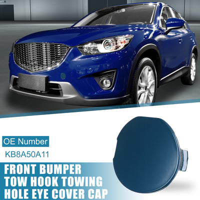 Harfington Car Front Bumper Tow Hook Cover Towing Eye Cap for Mazda CX-5 2017 2018 2019 2020 2021 KB8A50A11Trailer Cap Blue