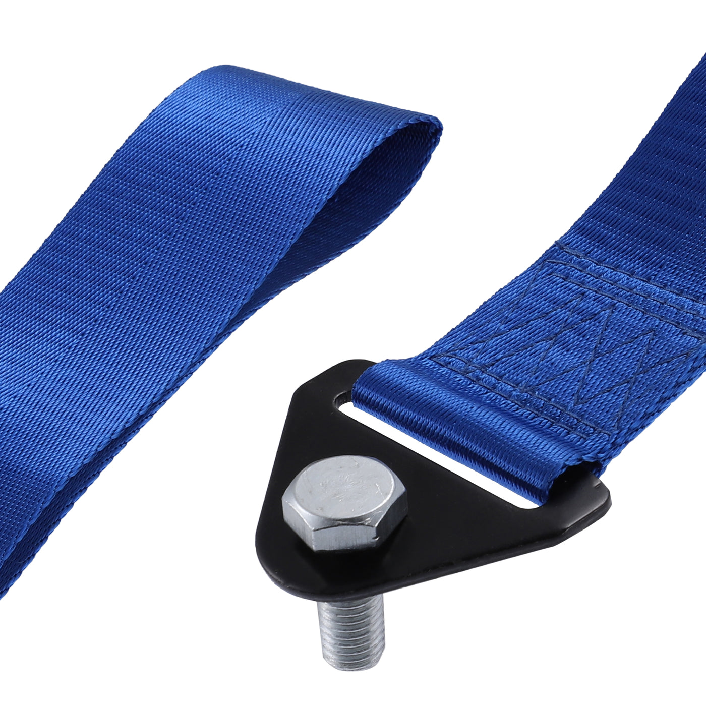 X AUTOHAUX Universal Car Tow Towing Hook Bumper Trailer Belt Strap with Bolt Aluminum Alloy Blue