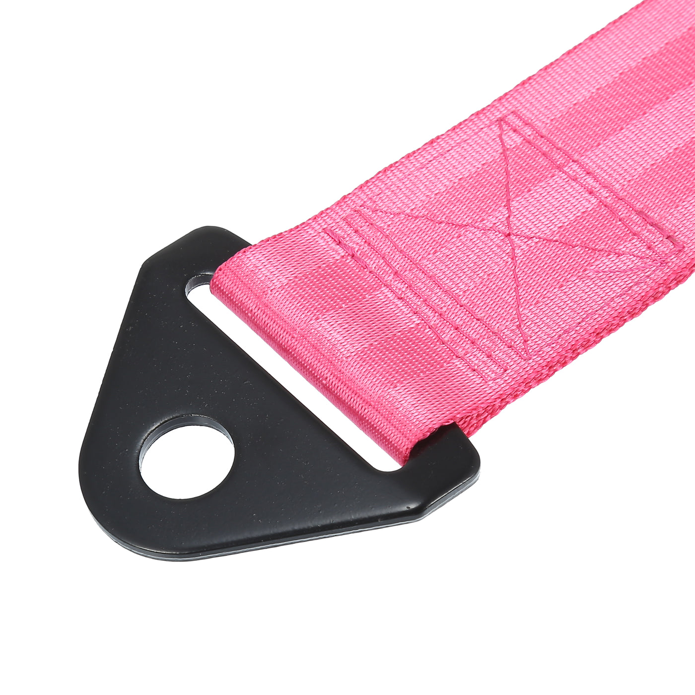 X AUTOHAUX 2 Pcs Universal Car Tow Towing Hook Bumper Trailer Belt Strap with Bolt Aluminum Alloy Pink