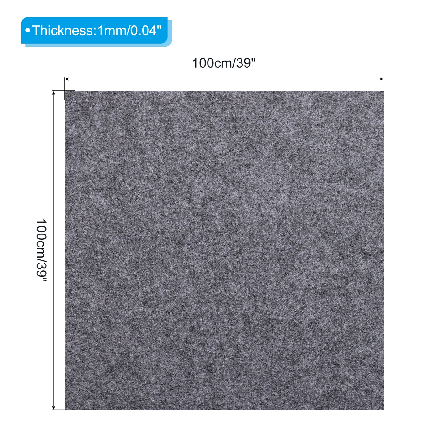 Harfington Acrylic Soft Felt Fabric Sheets Fiber Sheet Grey 39x39 Inch 1mm Thick