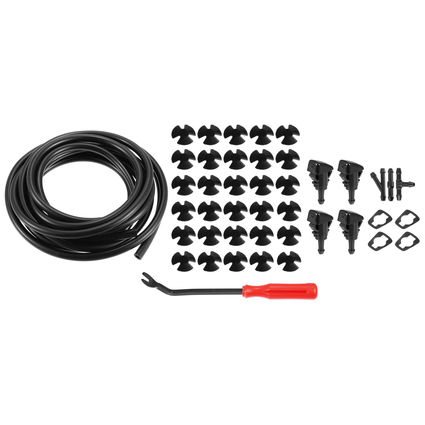 ACROPIX Front Windshield Washer Nozzle Kit Fit for Dodge Avenger with 300CM Hose - Pack of 39 Black