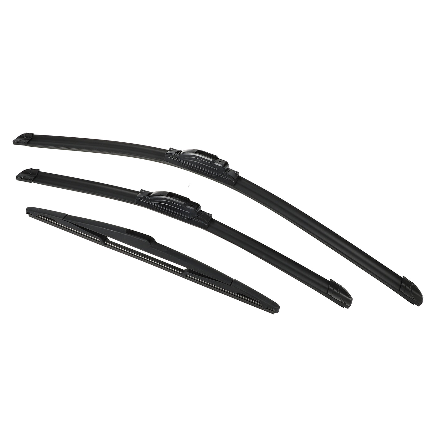 ACROPIX Front Rear Windshield Wiper Blade Set Car Wiper Blade Fit for Ford Edge 2007-2014 - Pack of 3 Black