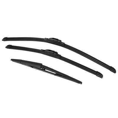 Harfington Front Rear Windshield Wiper Blade Kit Car Wiper Blade Fit for Dodge Durango 2004-2009 - Pack of 3 Black