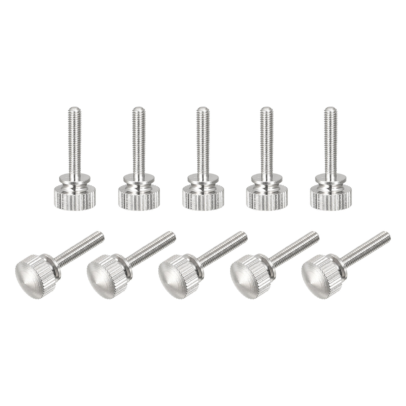 uxcell Uxcell Knurled Thumb Screws, M3x16mm Brass Shoulder Bolts Grip Knobs Fasteners, Nickel Plated 10Pcs