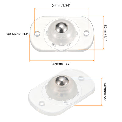 Harfington Uxcell Self Adhesive Caster Wheels, (4Pcs/ Clear) Mini Swivel Paste Universal Pulley for Bin Bottom, Trash Can, Storage Box, Furniture