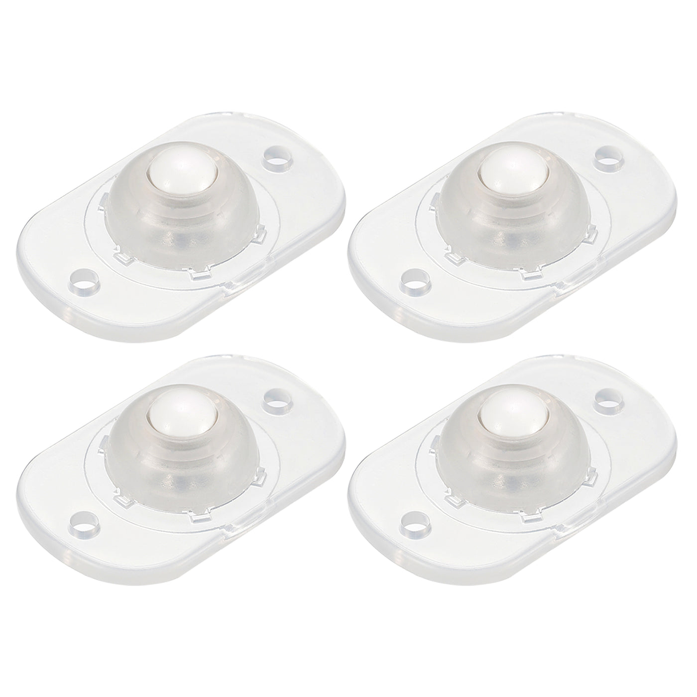 uxcell Uxcell Self Adhesive Caster Wheels, Mini Swivel Paste Universal Pulley for Bin Bottom, Trash Can, Storage Box Moving (4Pcs-Clear)