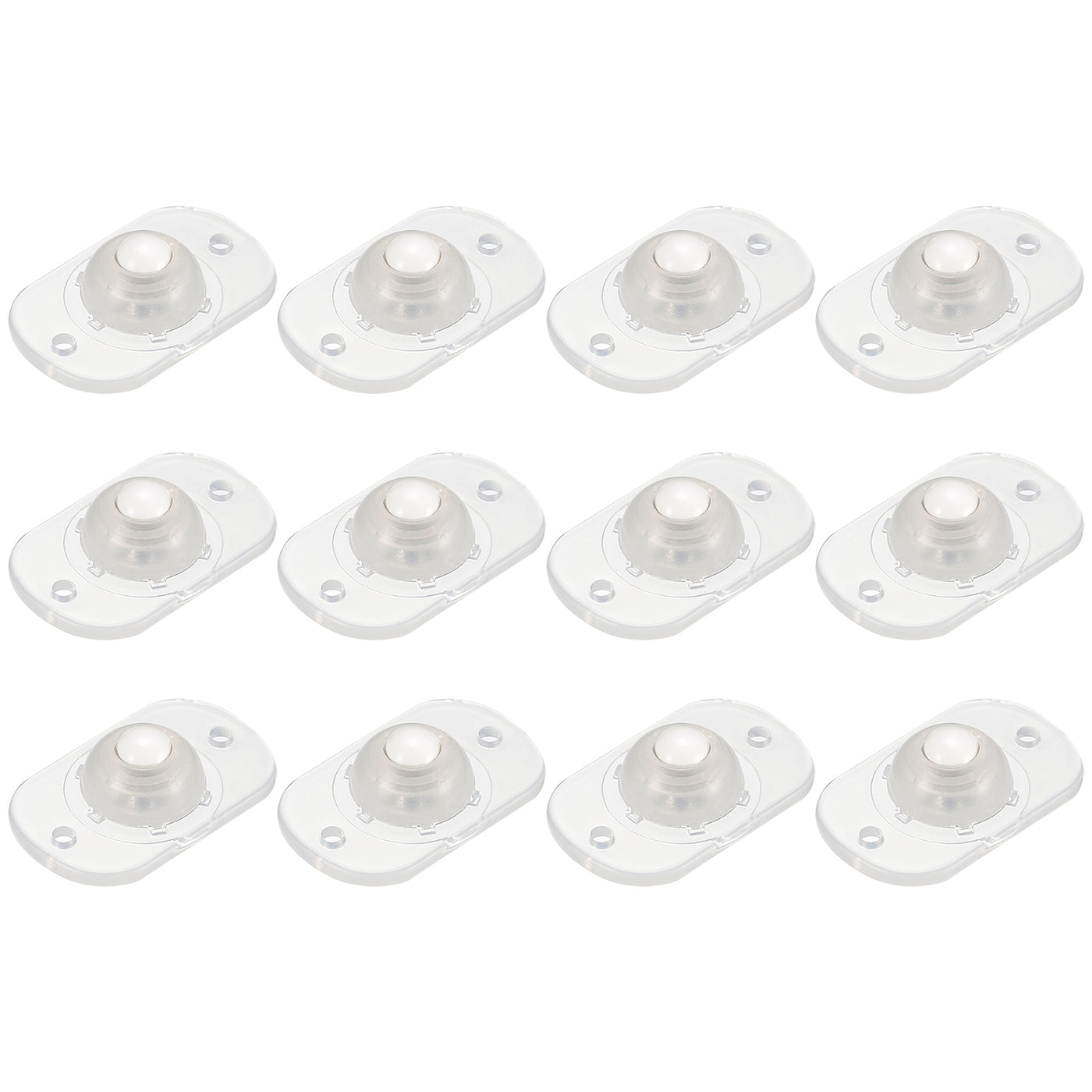 uxcell Uxcell Self Adhesive Caster Wheels, Mini Swivel Paste Universal Pulley for Bin Bottom, Trash Can, Storage Box Moving (12Pcs-Clear)