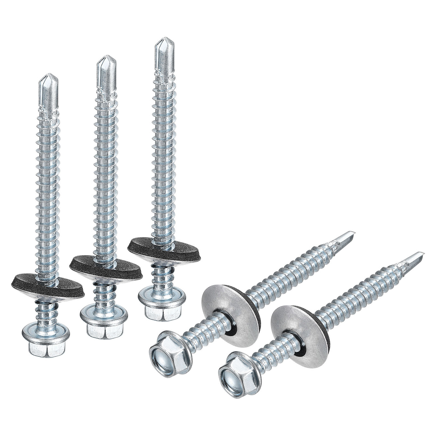 uxcell Uxcell #12 x 2-1/2" Self Drilling Screws, 50pcs Roofing Screws with EPDM Washer