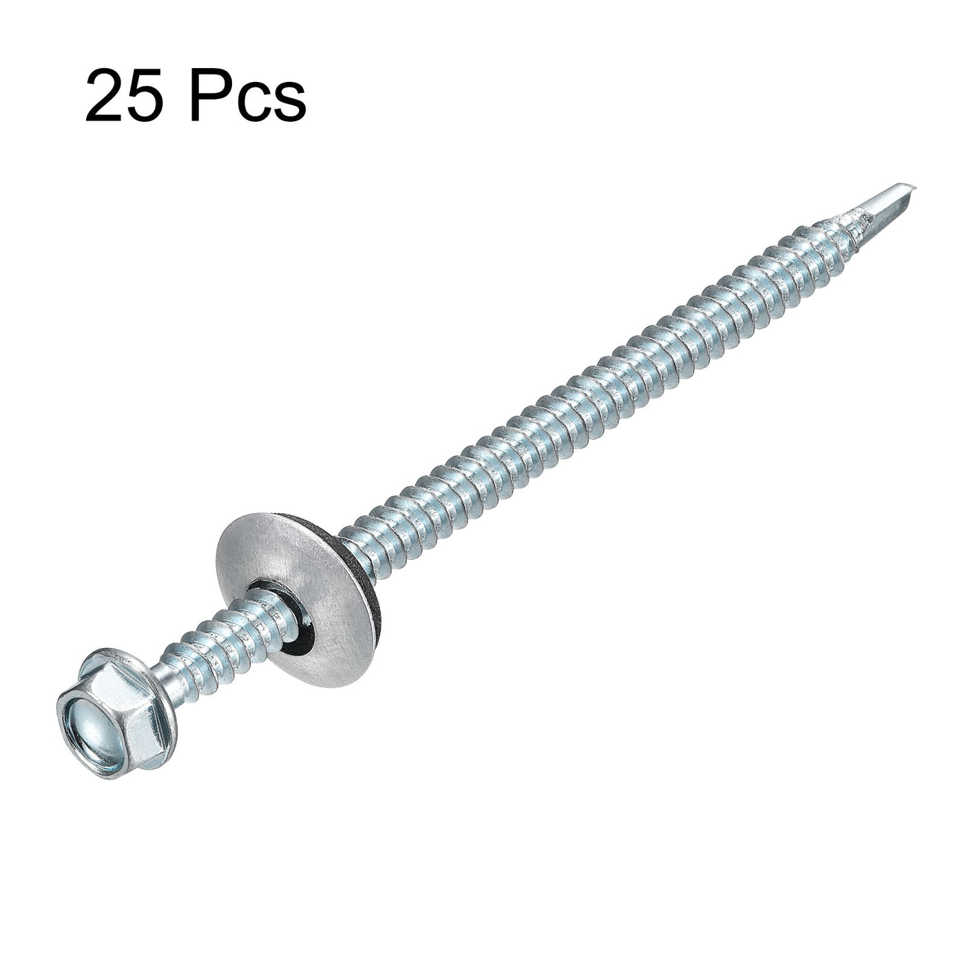 uxcell Uxcell #12 x 4" Self Drilling Screws, 25pcs Roofing Screws with EPDM Washer