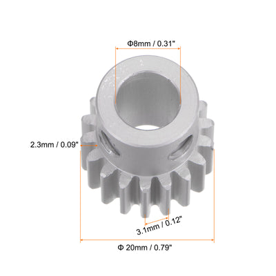 Harfington Step Spur Gear 8mm Inner Hole Pinion Gear 18T Mod 1 Aluminum Alloy Motor Gear