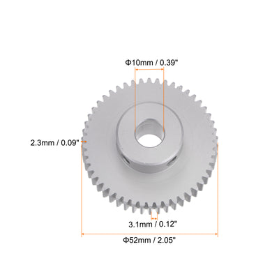 Harfington Step Spur Gear 10mm Inner Hole Pinion Gear 50T Mod 1 Aluminum Alloy Motor Gear