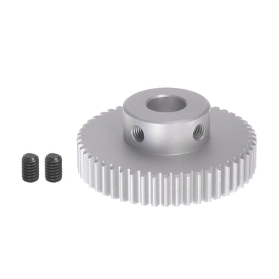 Harfington Step Spur Gear 10mm Inner Hole Pinion Gear 50T Mod 1 Aluminum Alloy Motor Gear