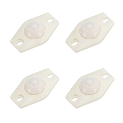 uxcell Uxcell Adhesive Mini Caster Wheels, (White - 4Pcs) Swivel Universal Caster 360 Rotation Sticky Pulley for Bins, Storage Boxes, Furniture, Trash Can