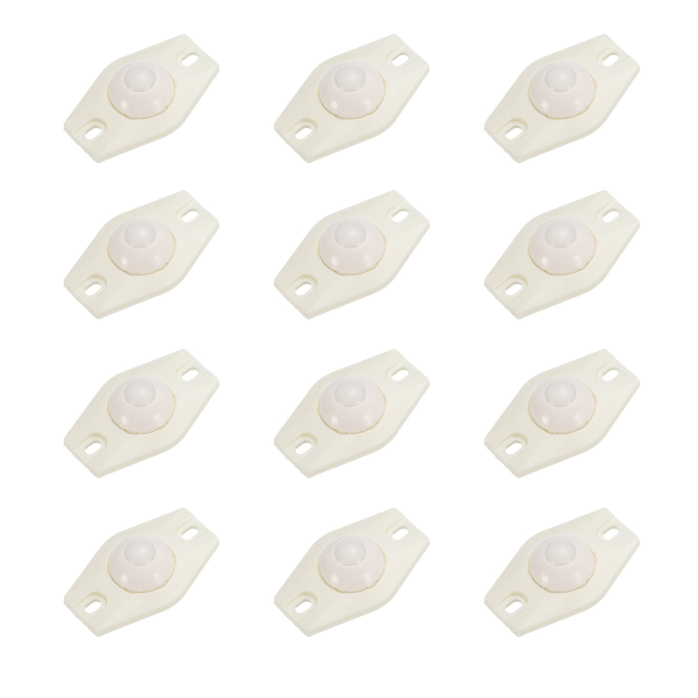 uxcell Uxcell Adhesive Mini Caster Wheels, (White - 12Pcs) Swivel Universal Caster 360 Rotation Sticky Pulley for Bins, Storage Boxes, Furniture, Trash Can