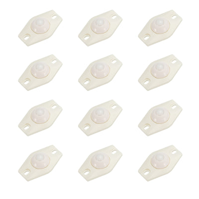 uxcell Uxcell Adhesive Mini Caster Wheels, (White - 12Pcs) Swivel Universal Caster 360 Rotation Sticky Pulley for Bins, Storage Boxes, Furniture, Trash Can