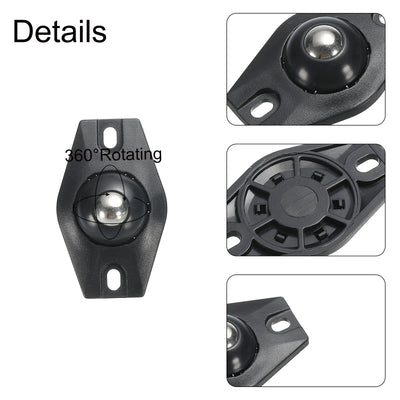 Harfington Uxcell Adhesive Mini Caster Wheels, (Black - 8Pcs) Swivel Universal Caster 360 Rotation Sticky Pulley for Bins, Storage Boxes, Furniture, Trash Can