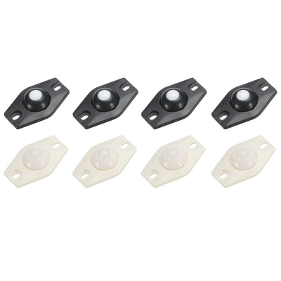 uxcell Uxcell Adhesive Mini Caster Wheels,  Swivel Universal Caster 360 Rotation Sticky Pulley for Bins, Storage Boxes, Furniture, Trash Can (4White+4Black)