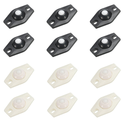 uxcell Uxcell Adhesive Mini Caster Wheels,  Swivel Universal Caster 360 Rotation Sticky Pulley for Bins, Storage Boxes, Furniture, Trash Can (6White+6Black)