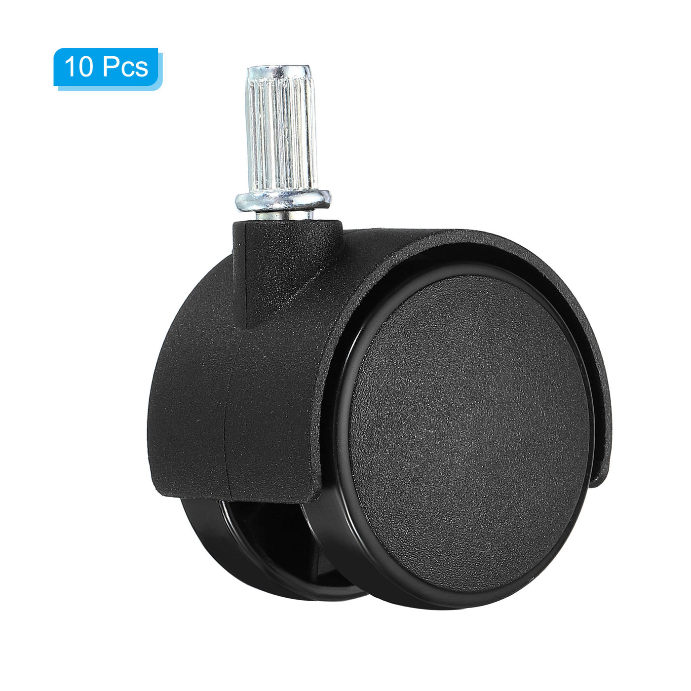 Harfington 1.5 Inch Stem Swivel Casters, 10 Pack Nylon 360 Degree Swivel Stem Wheels for Chair Desk Furniture Replacement, Black