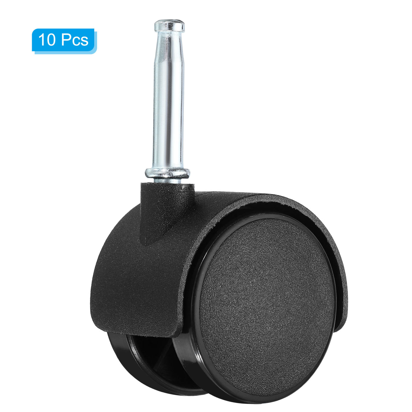 Harfington 2 Inch Swivel Stem Casters, 10 Pack Nylon 360 Degree Insert Swivel Stem Wheels for Chair Shelf Furniture Replacement, Black