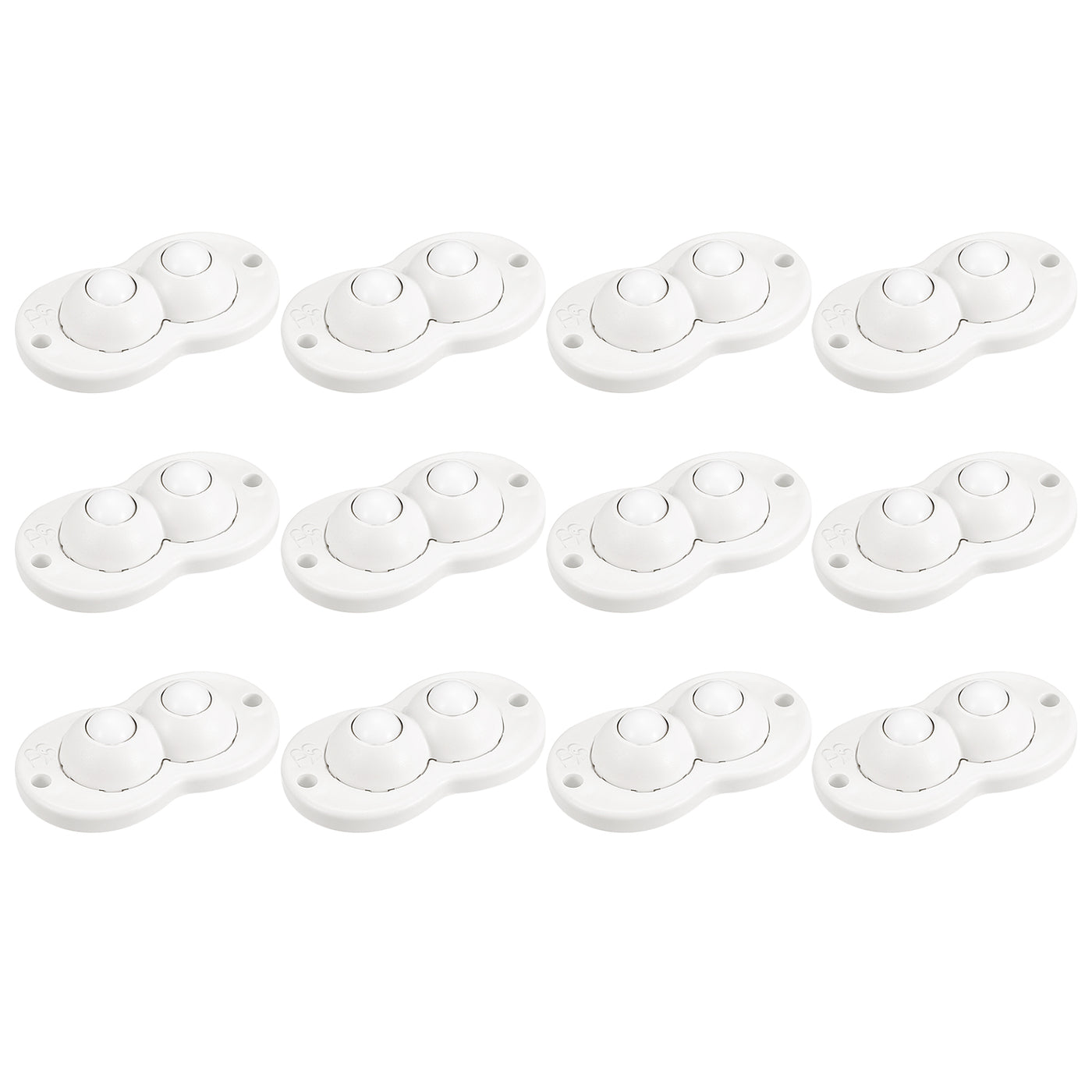 uxcell Uxcell 12Pcs Self Adhesive Caster Wheels, Mini Swivel Sticky Universal Pulley for Bin Bottom, Trash Can, Storage Box (White)