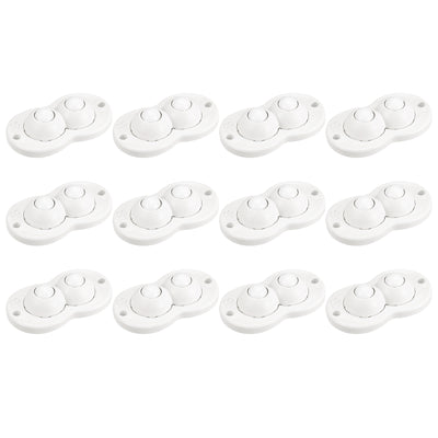 uxcell Uxcell 12Pcs Self Adhesive Caster Wheels, Mini Swivel Sticky Universal Pulley for Bin Bottom, Trash Can, Storage Box (White)