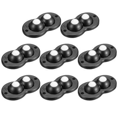 uxcell Uxcell 8Pcs Self Adhesive Caster Wheels, Mini Swivel Sticky Universal Pulley for Bin Bottom, Trash Can, Storage Box (Black)