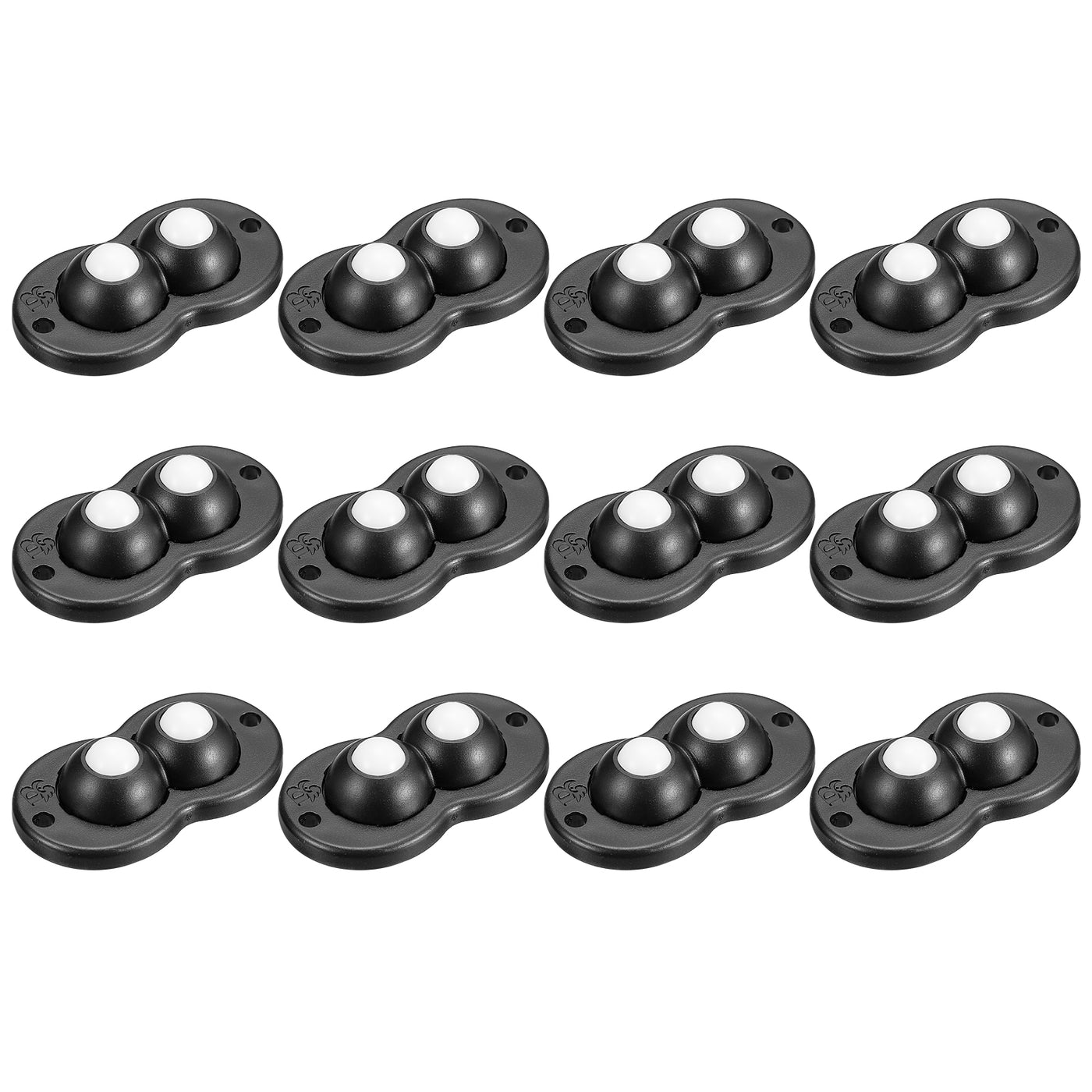 uxcell Uxcell 12Pcs Self Adhesive Caster Wheels, Mini Swivel Sticky Universal Pulley for Bin Bottom, Trash Can, Storage Box (Black)