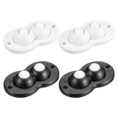 uxcell Uxcell 4Pcs Self Adhesive Caster Wheels, Mini Swivel Sticky Universal Pulley for Bin Bottom, Trash Can, Storage Box (White,Black)